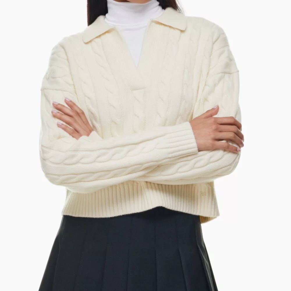 NWT Aritzia color whisper white Lottie Sweater 0793 - Picture 7 of 7